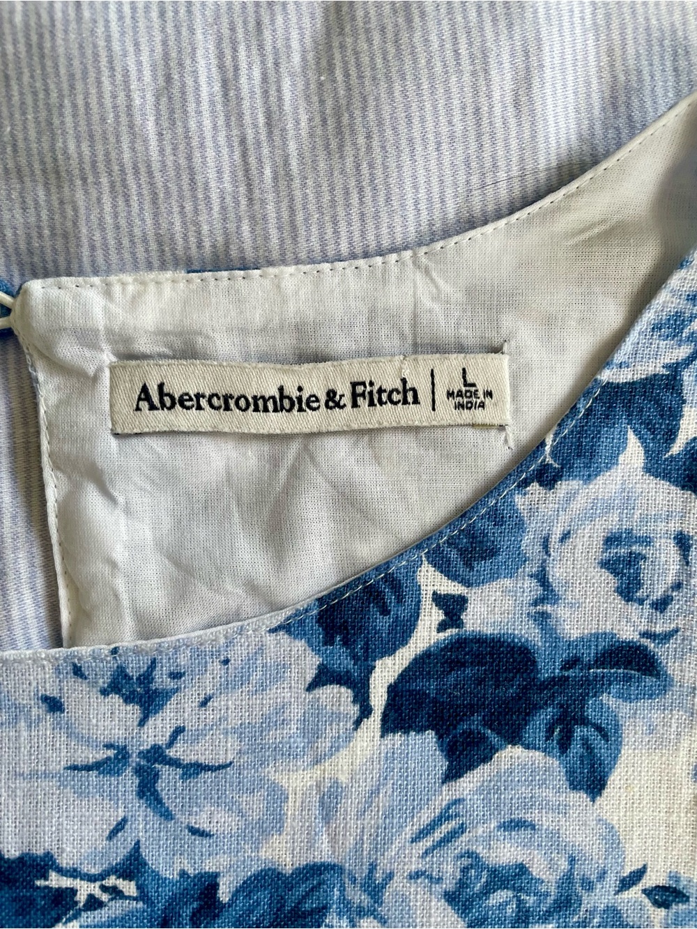 Abercrombie & Fitch Blue Floral Linen Swing Dress - Picture 3 of 3
